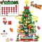 Advent Calendar 2024 Rotating Christmas Tree Mini Building Set with LED Light, 24 Days Christmas Countdown Building Blocks with Santa Snowman and Train, XMas Gift for Adults Kids 8+(1145PCS)